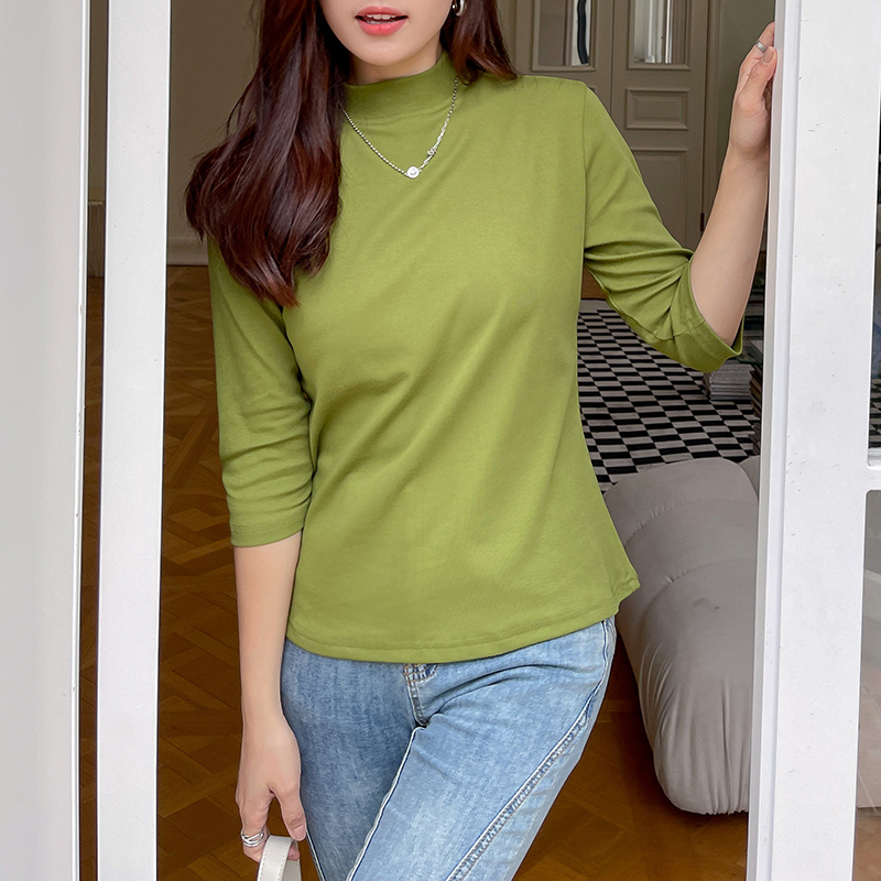 七分袖打底衫女妈妈常规半高领