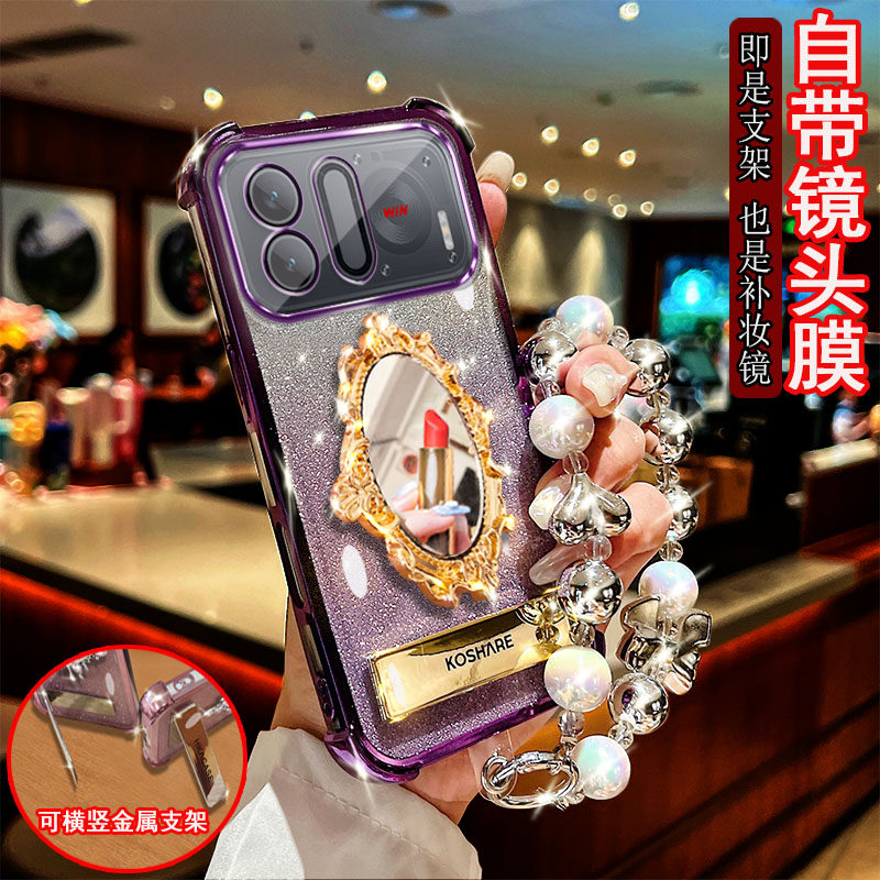 适用于荣耀Win RT2手机壳BRT-AN00桌面雕花镜子支架防摔套镜头全包边女款高级感时尚女款时尚奢华风潮流硅胶