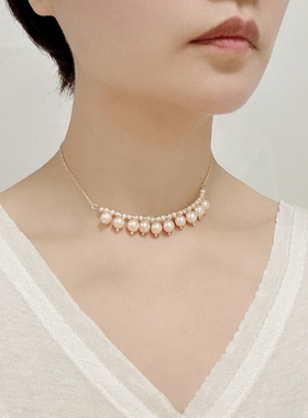 天然珍珠女简单遮疤痕原创设计