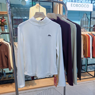 T恤 莱赛尔厚发热磨绒休闲打底衫 2025优布客秋新款 5866女高领长袖