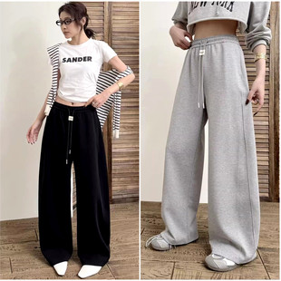 36女士薄款 时尚 韩系弯刀卫裤 2026春季 亮长裤 休闲直筒裤 新款