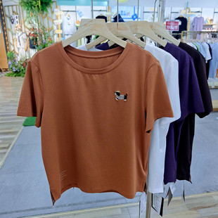 yakoko雅可女夏季莫代尔短袖圆领小版T恤专柜款Y262626时尚高品质