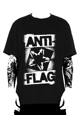 antiflag反旗朋克摇滚男孩帅T暗黑中性款摇滚纯棉长袖短袖T恤衫