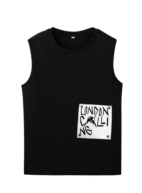 the clash strummer冲突冲撞乐队伦敦呼叫朋克纯棉无袖坎肩背心T