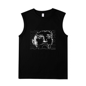 快乐分裂乐队后朋克手绘暗黑男女纯棉短袖 joy division 背心坎肩T