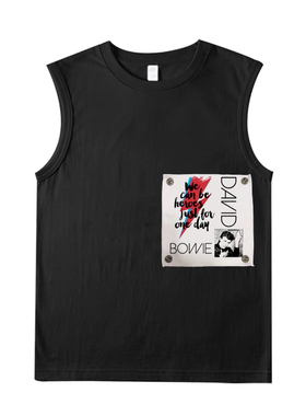 david bowie black satr glam rock大卫鲍伊朋克纯棉无袖坎肩背心