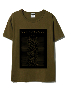 Joy Division Unknown Pleasures日版废土黄脏绿朋克低调暗黑T恤