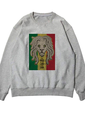 牙买加雷鬼音乐鲍勃马利reggae-rock爱和平自由精神圆领卫衣外套