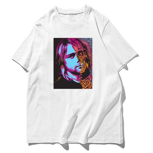 kurt cobain 涅槃乐队  柯特 科本 摇滚歌手潮流 短袖棉T恤