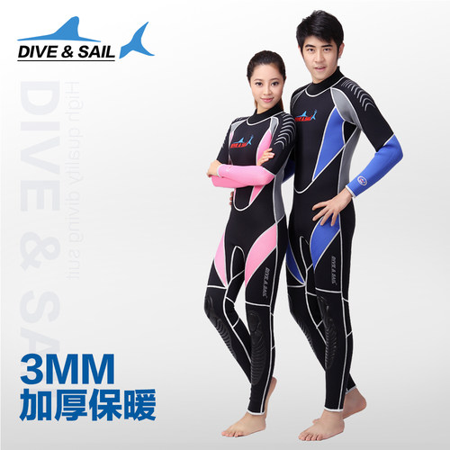 3mm男女保暖长袖连体泳衣潜水服