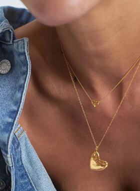 45厘米可调节叠戴盒子链蛇骨链肖邦银项链女超长款毛衣链子镀K金