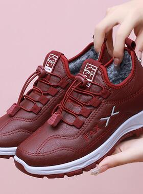 冬季老北京布鞋女棉鞋加绒保暖防水休闲运动鞋加厚防滑软底妈妈鞋