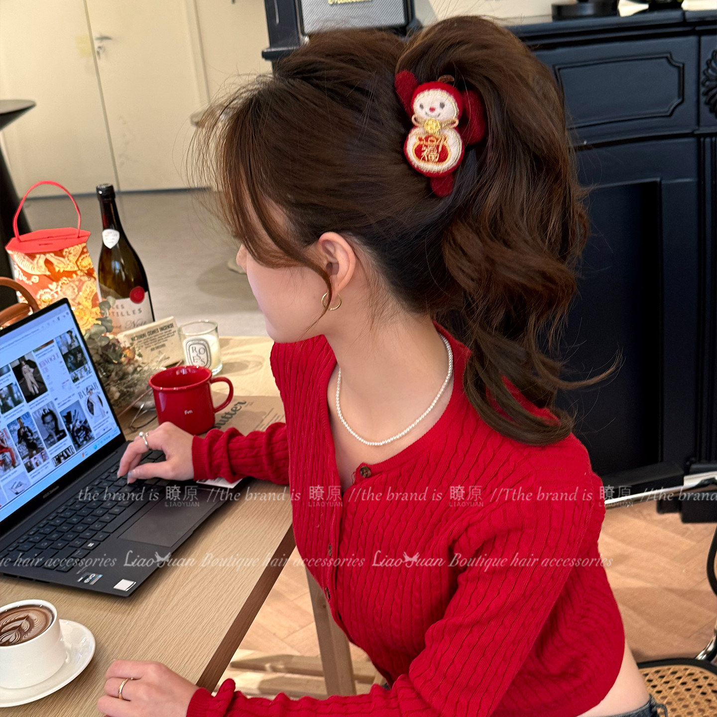 福气满满~新年喜庆吉祥物抓夹女高级感发夹时髦洋气鲨鱼夹发饰,饰品/流行首饰/时尚饰品新,发饰,淘宝优惠券,粉丝福利购,淘宝优惠卷