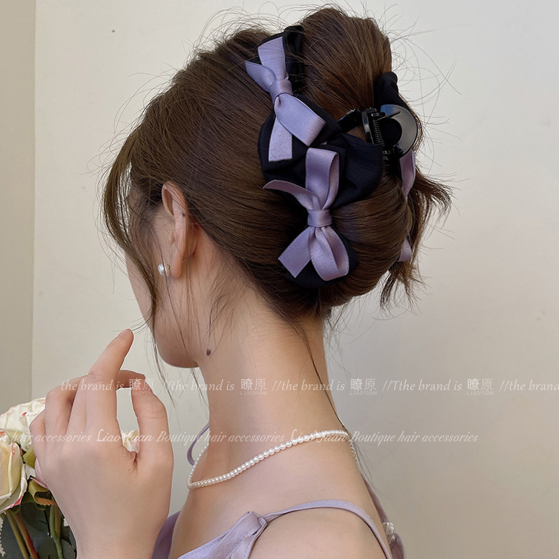 听说紫色很有韵味~蝴蝶结大抓夹