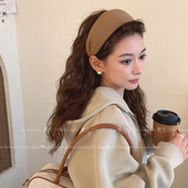 复古高级感条纹发卡发箍女2025新款 高颅顶发饰宽边防滑不压发头箍