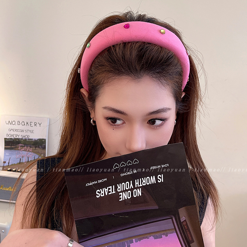 black还是pink 高级感海绵发箍女2023新款洗脸头箍气质高颅顶头饰