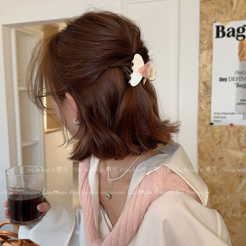 甜美少女爱心醋酸小抓夹