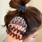 3个简约韩国毛绒电话线发圈高级感头绳女2025新款 防滑高弹力皮筋