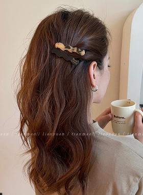 2个复古简约几何醋酸发夹女侧边碎发刘海夹子2026新款小发卡前额