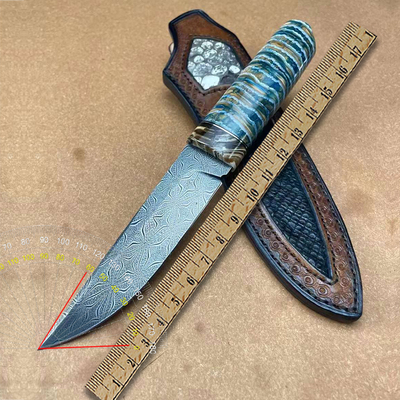 阳江高货大马士革钢北欧吃肉直刀