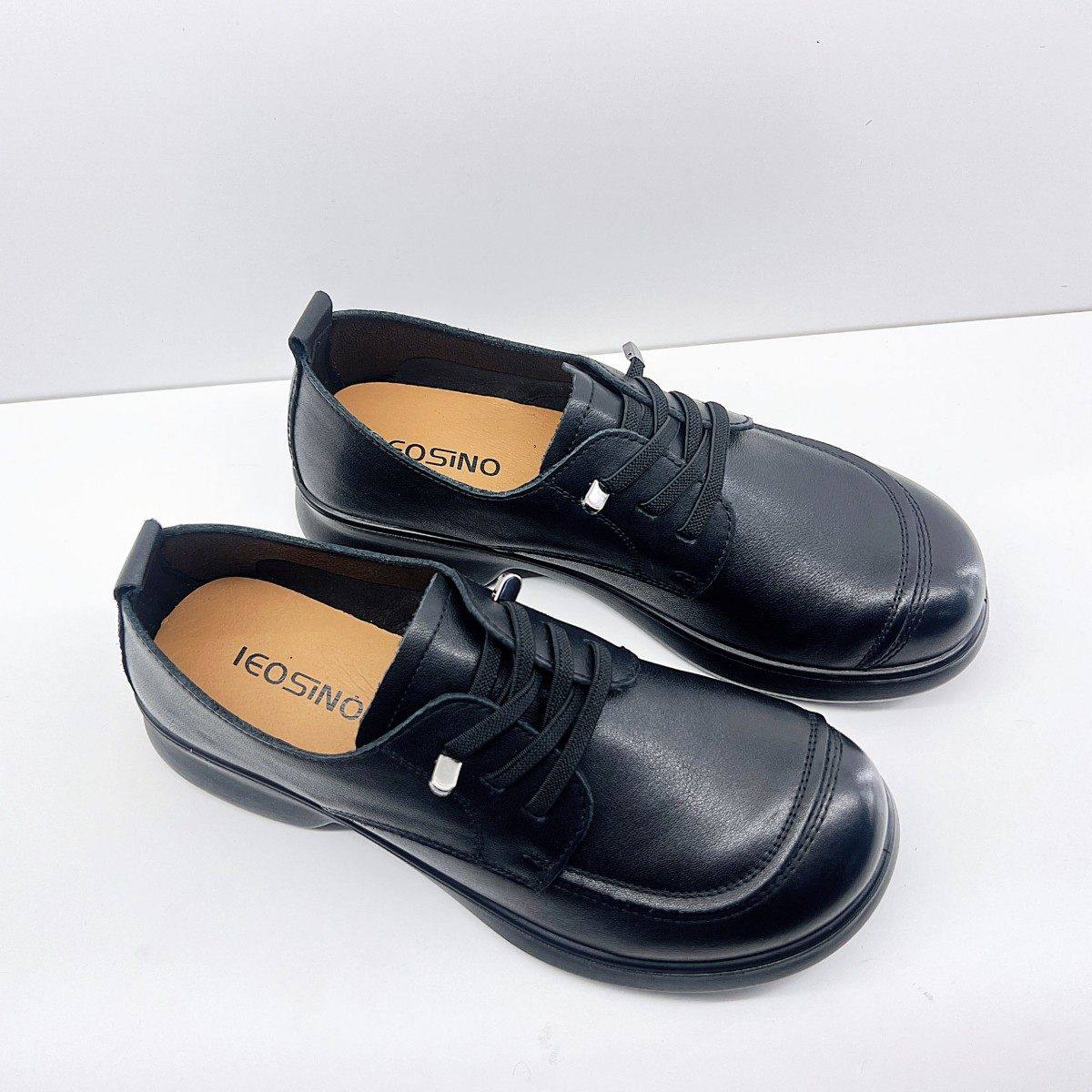 佰诗奴女鞋702632959真皮一脚蹬圆头单鞋休闲通勤百搭黑色深口鞋,女鞋,深口单鞋,淘宝优惠券,粉丝福利购,淘宝优惠卷