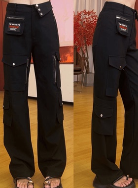柯米儿KM50002秋季时尚休闲工装裤阔腿裤西装裤