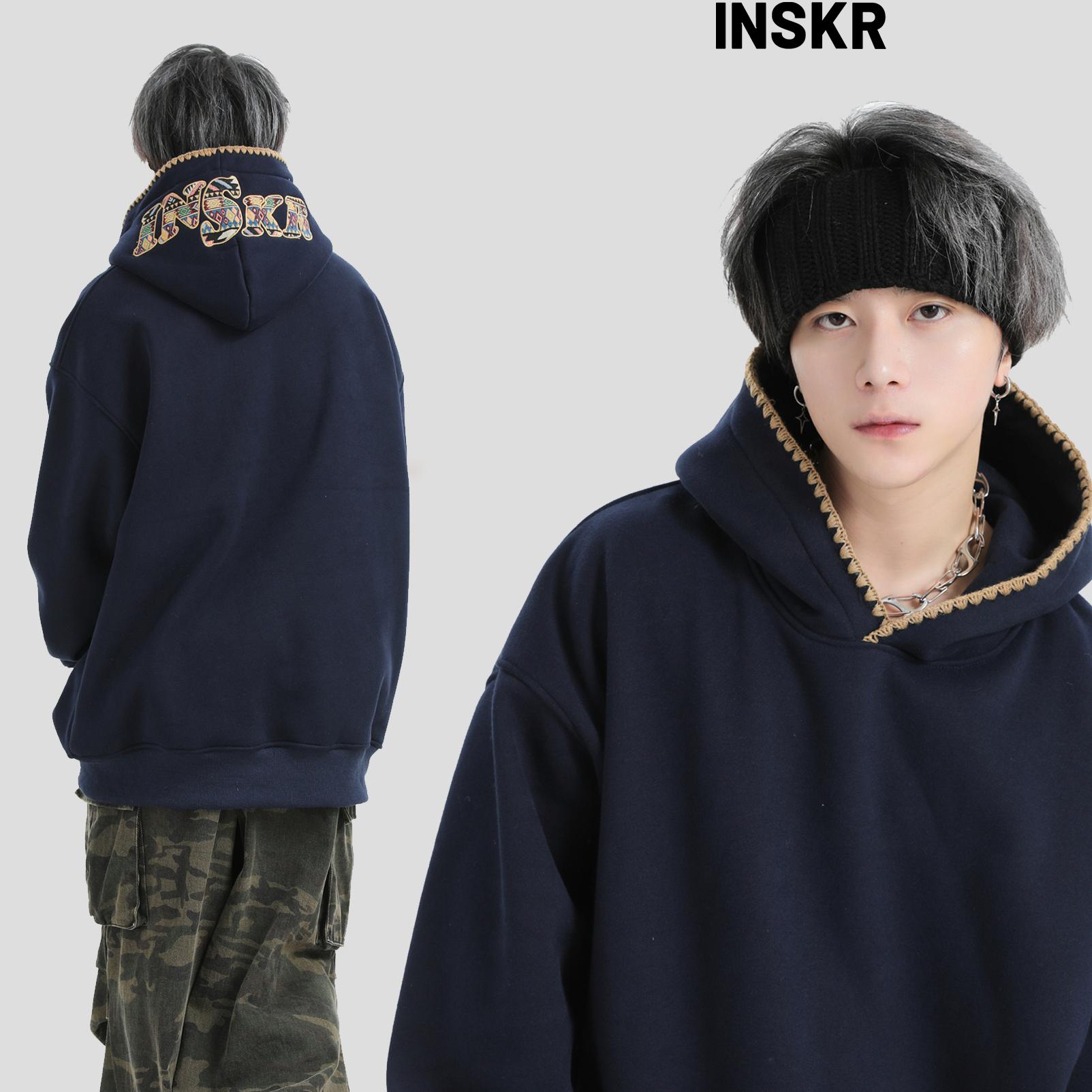 【INSKR】贝壳贴布绣连帽卫衣