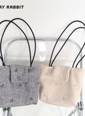 MAYRABBIT 新款ins时尚单肩包小众皮肩带托特包精致甜美手拎布包