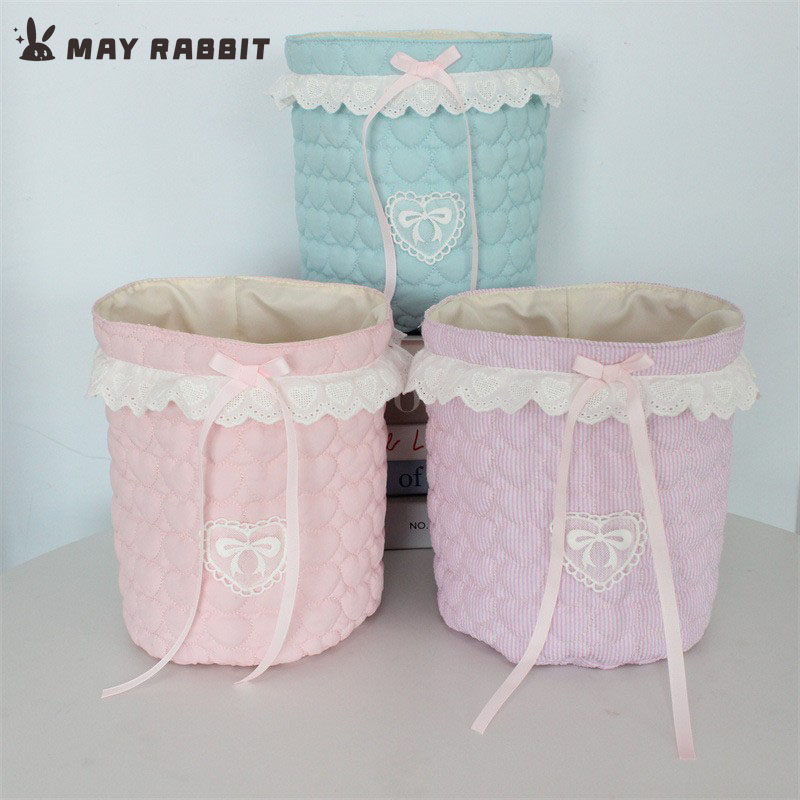 MAYRABBIT 韩系绗棉爱心收纳篮甜美清新收纳筐蕾丝水桶包桌面收纳,箱包皮具/热销女包/男包,水桶包,淘宝优惠券,粉丝福利购,淘宝优惠卷