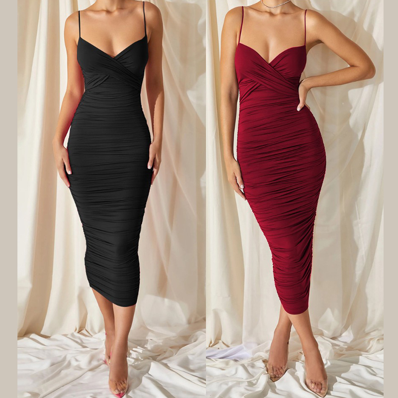 欧美风女装性感露背紧身弹力吊带