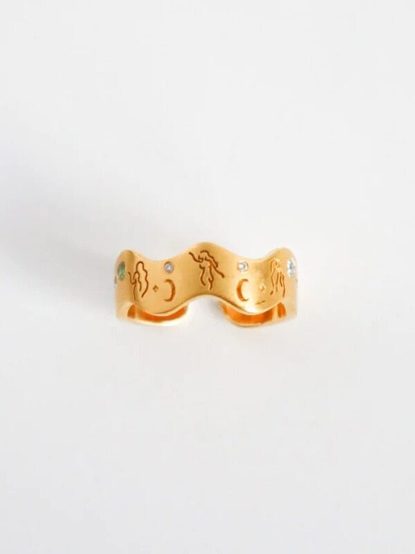 Luvloops原创设计TheNorns北欧女神戒指纯银镀金镶嵌英国小众品牌