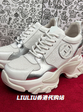 2025年新品时尚白色亮片9CM厚底内增高真皮休闲老爹鞋女YF865IEA