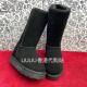 冬季 真皮套筒隐形内增高9cm高筒女长款 加绒黑色保暖厚底雪地女靴