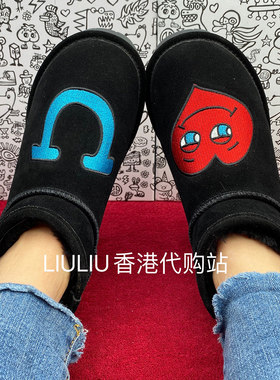 爱心刺绣隐形内增高雪地靴冬季