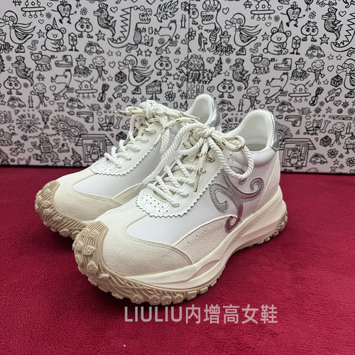 春季新厚底内增高9CM白色老爹鞋