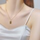 钛钢项链 不百搭暴富小方砖项链小众时尚 ins女好运Gold金色锁骨链