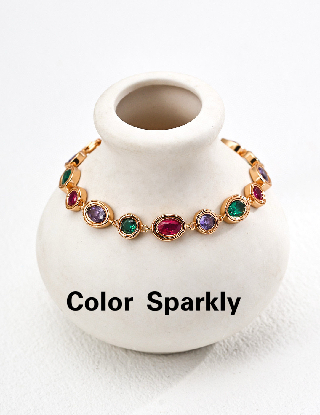 小众设计925银镀金多彩锆石手链女轻奢高级感气质简约百搭手饰