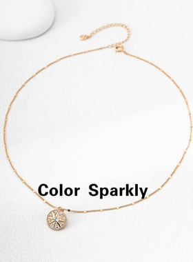 925银镀金锆石项链轻奢小众