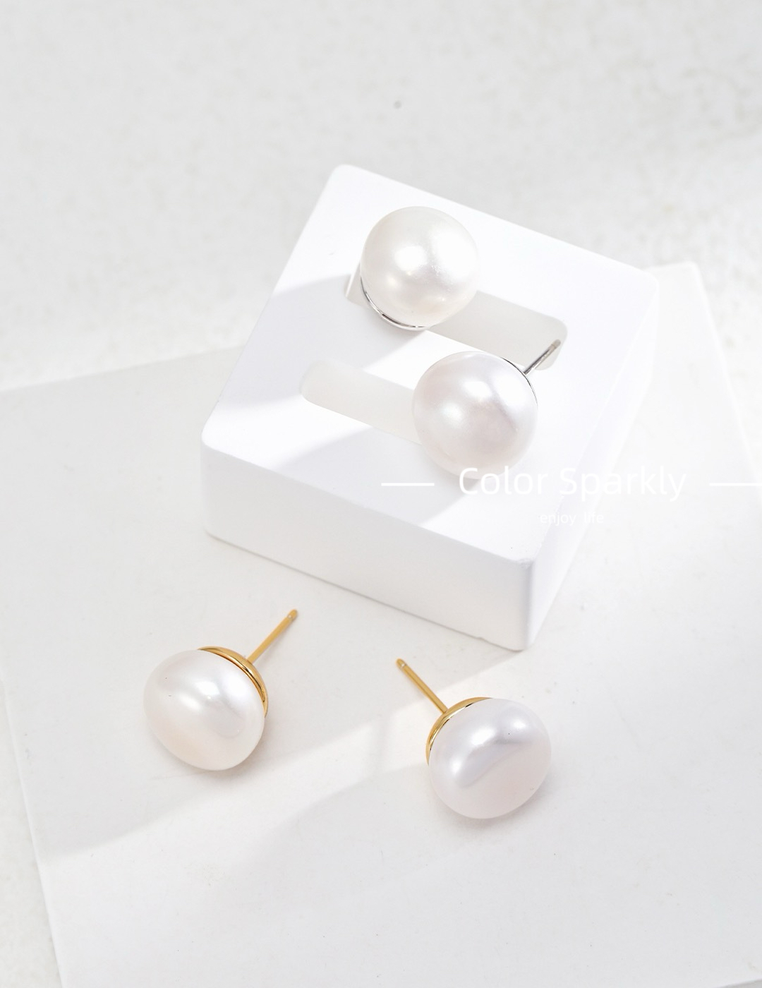 Color Sparkly 小众轻奢设计纯银珍珠高级感气质简约时尚百搭耳饰