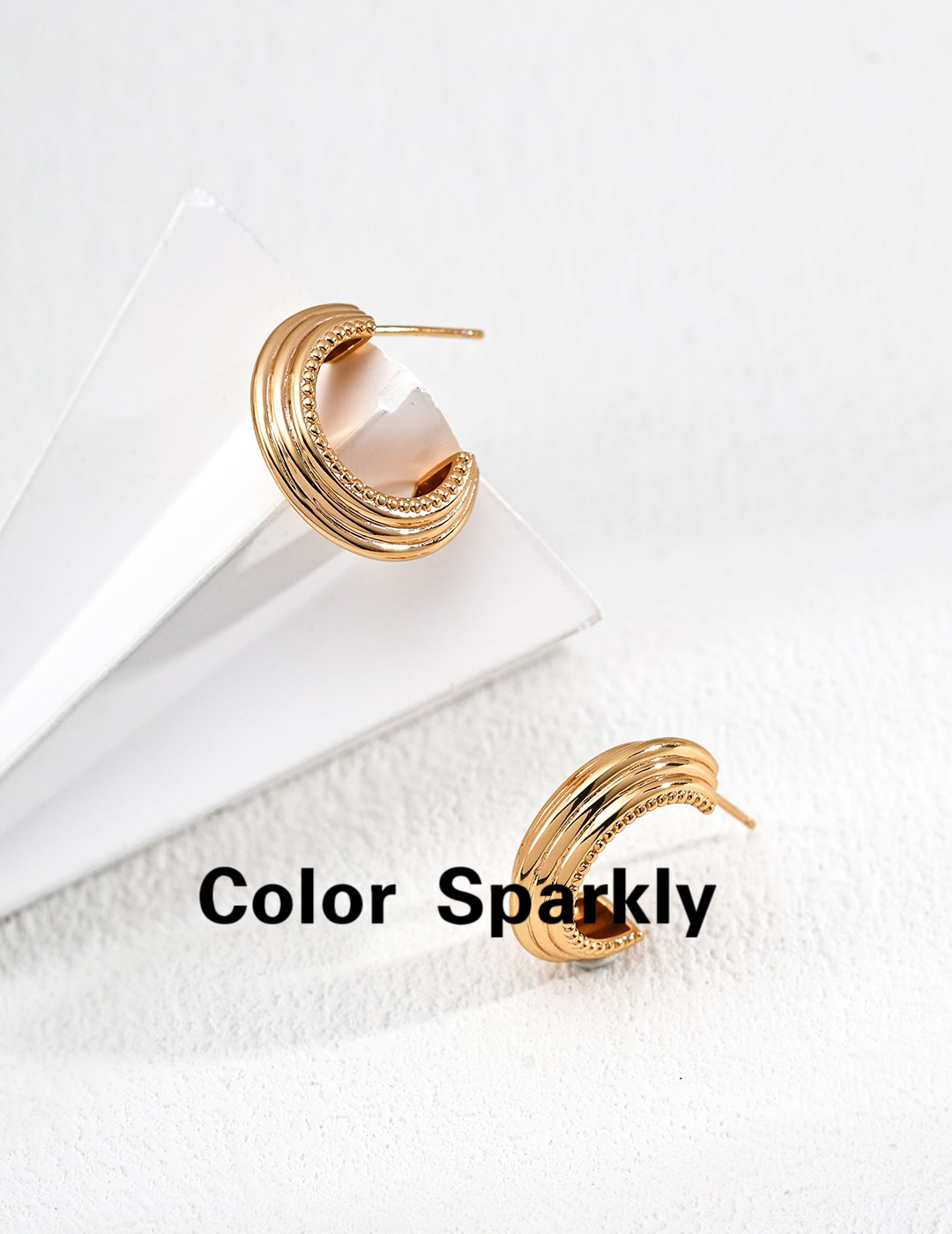 s925银镀金耳环女轻奢高级感