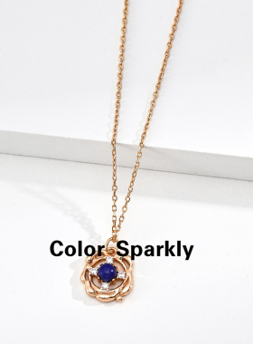 Color Sparkly 925银镀金简约设计时尚个性项链女高级气质项链