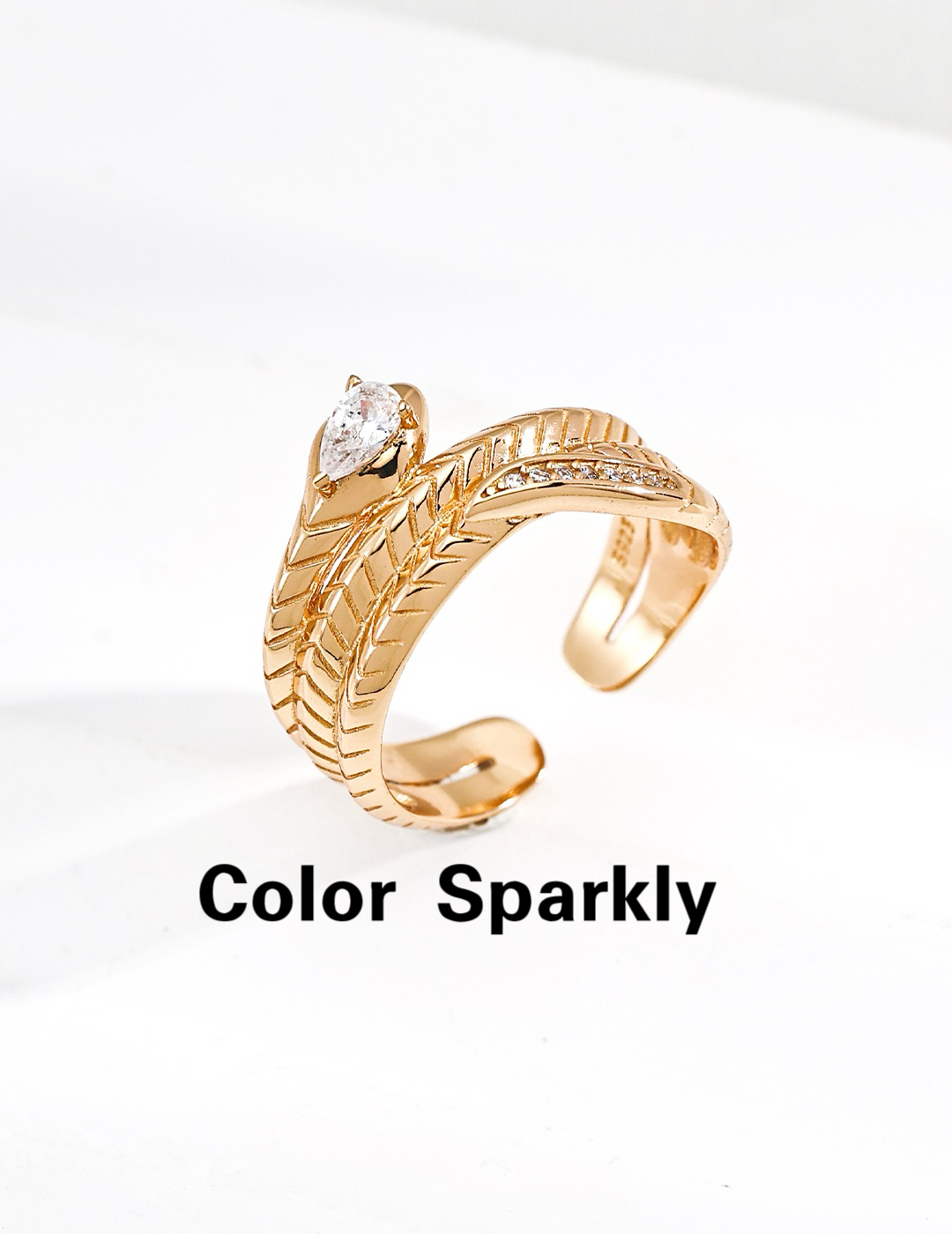 s925银镀金蛇形戒指女轻奢高级感