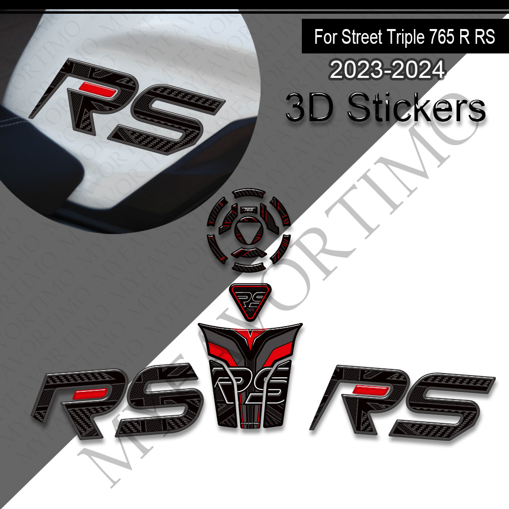 适用于凯旋Street Triple 765 R RS油箱(盖) 鱼骨3D立体改装贴纸