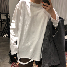 夏季 白色T恤女纯棉宽松破洞上衣内搭春秋薄款 打底衫 卤卤lulu 长袖