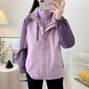 风雪狼羽绒服冲锋衣三合一女可拆卸两件套冬季防风防水户外登山服