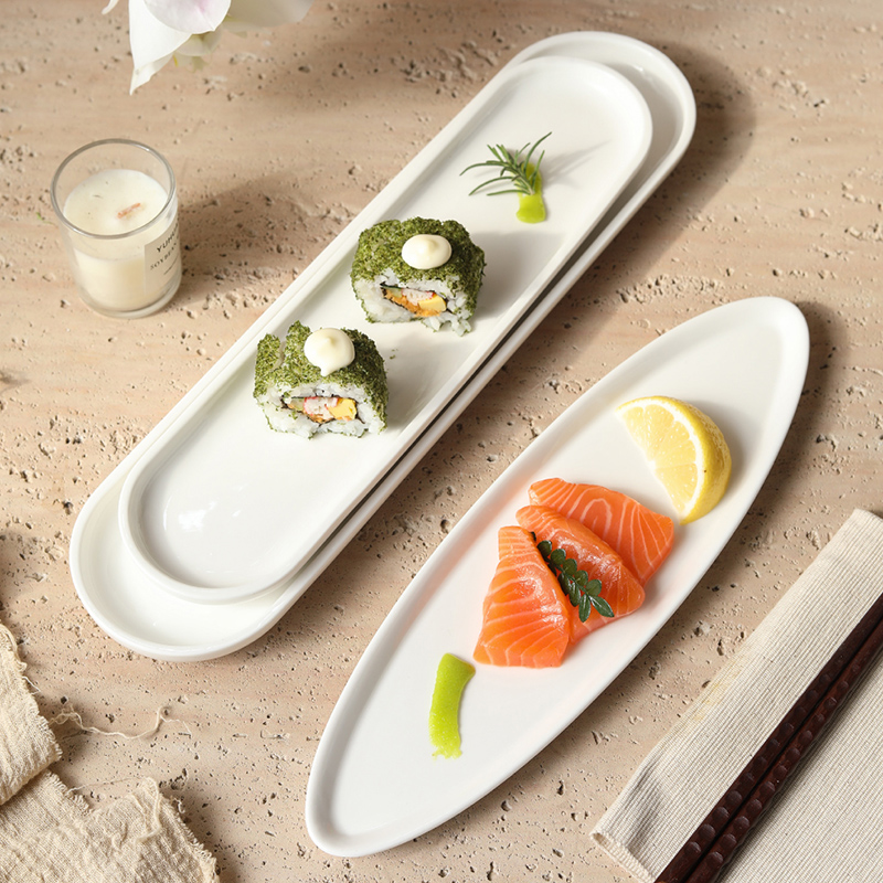 2025新款陶瓷长盘寿司盘可蒸可烤