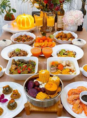 陶瓷盘2025家用菜盘家常菜草帽盘中餐创意餐具年夜饭网红餐具套装