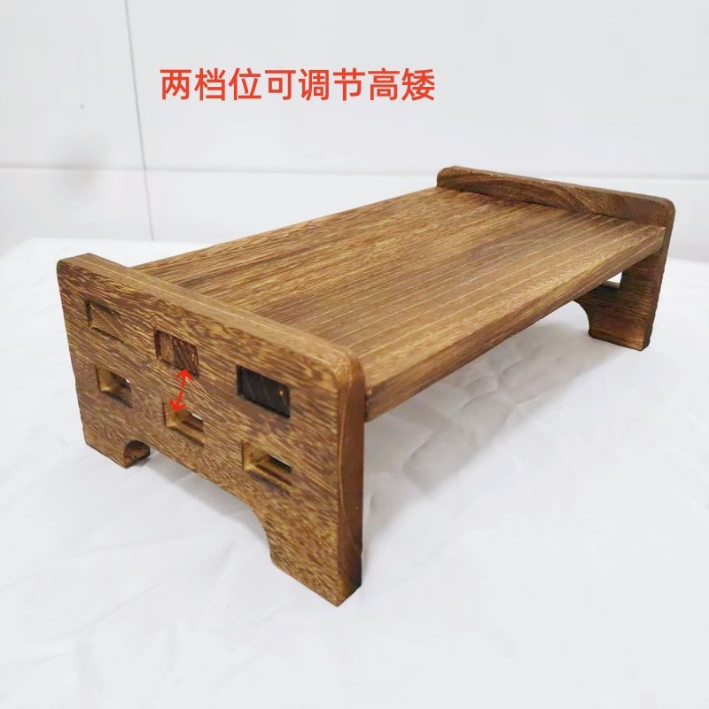 实木显示器增高架电脑底座桌面抬高架办公桌面收纳架实木置物架