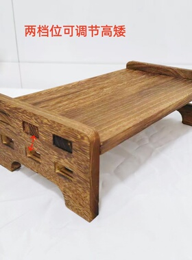 实木显示器增高架电脑底座桌面抬高架办公桌面收纳架实木置物架