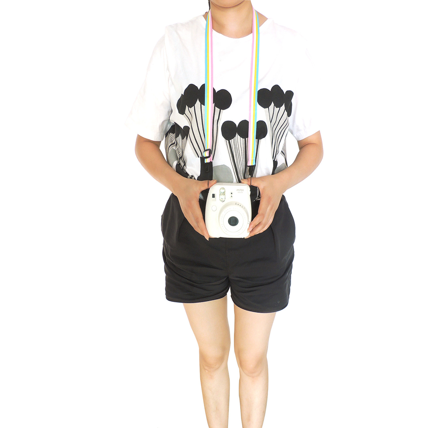 폴라로이드 숄더 스트랩 마이크로 SLR 카드 카메라 홀터넥 넥 크로스 바디 유니버설 스트랩 귀여운 문학 스트랩 끈